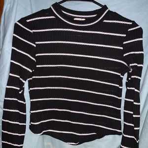 Stripe Long-sleeve Crop